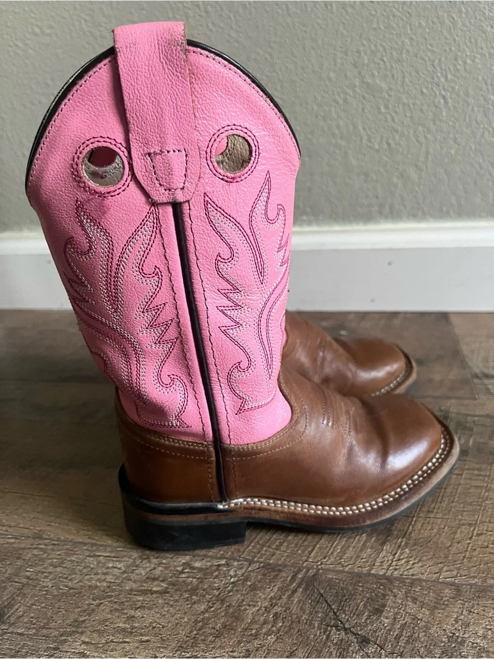 Old West Girls Square Toe Boots size 10 BSI1839-TAN